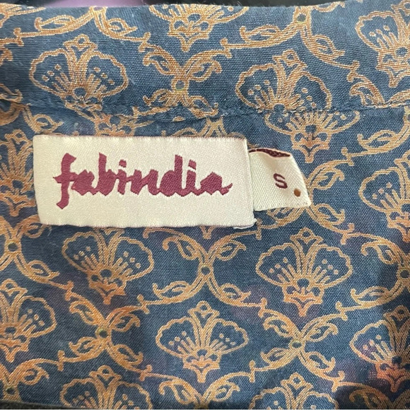 Fabindia rayon blend printed tunic blouse pullover women’s small - Picture 8 of 8